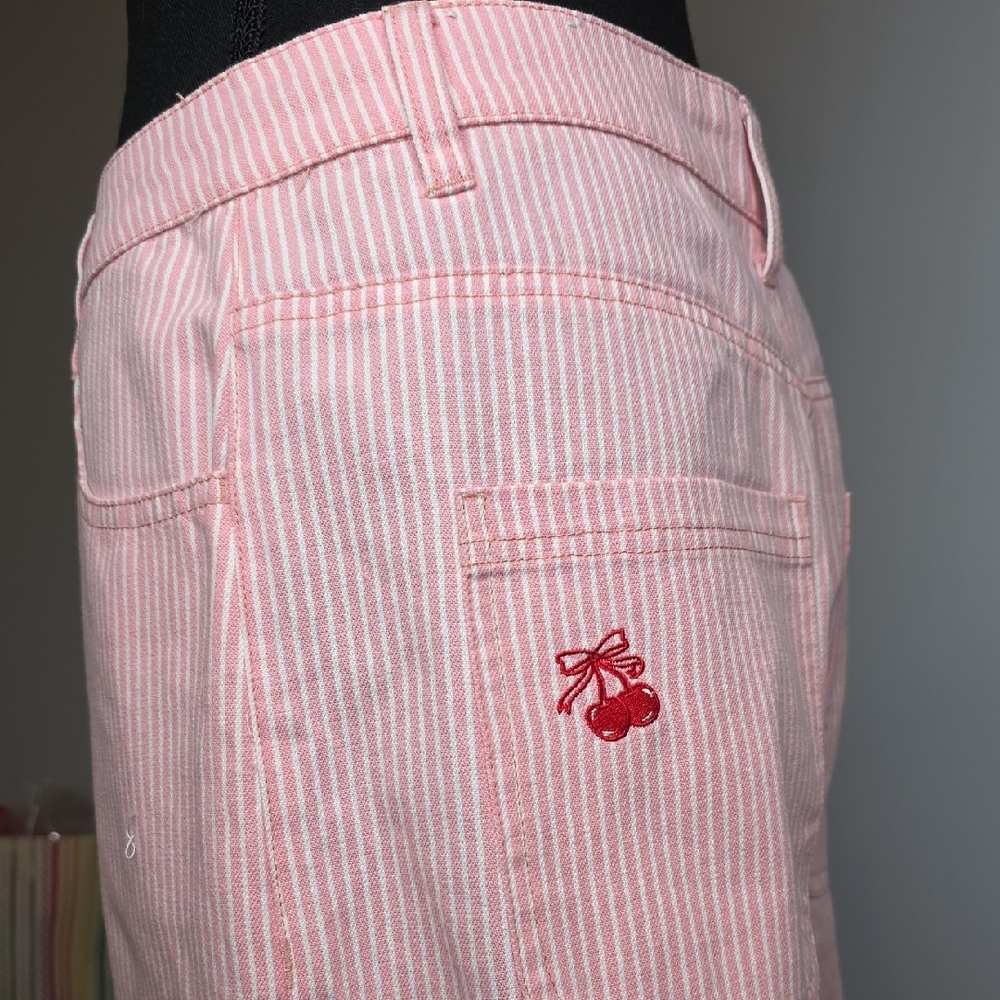 Reserved Denim Pink and White Striped Straight Leg Pants